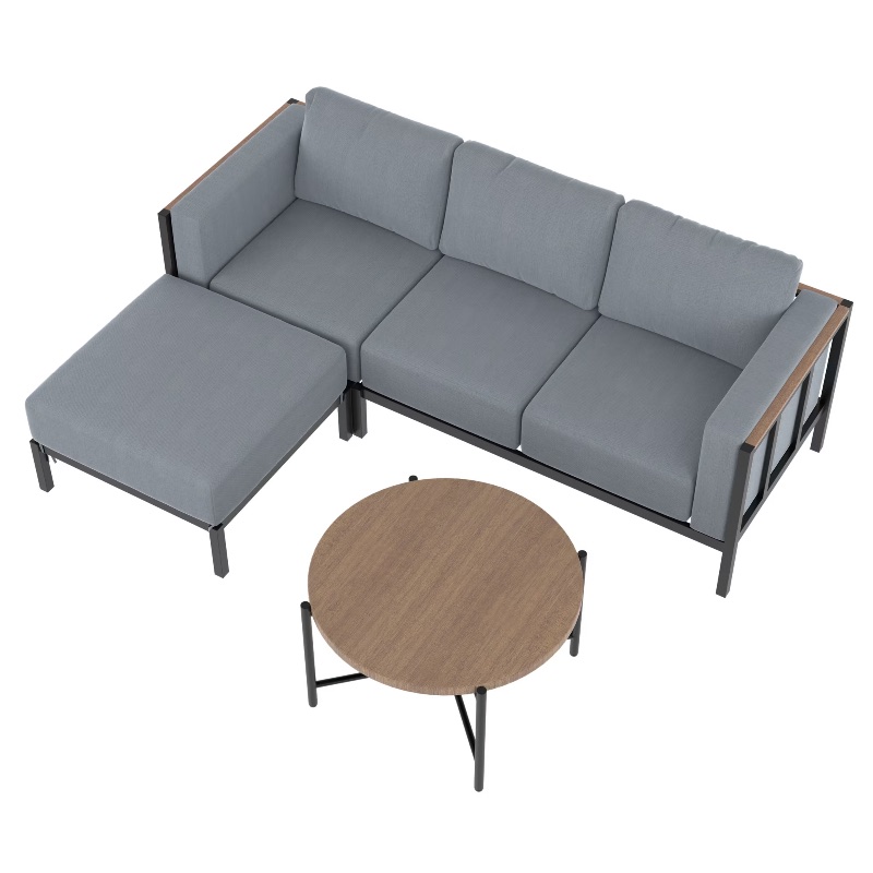 HOMETRENDS Westmont 4-Piece Steel Outdoor Sectional Set with sold price at auction in Canada