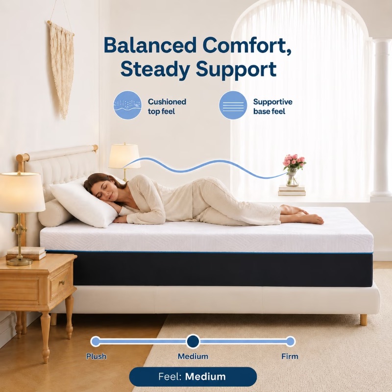 Queen Mattress, GELBIY 10 inch Gel Memory Foam Mattress in a sold price at auction in Canada