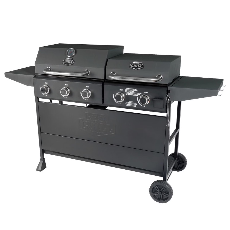 EXPERT GRILL 5-Burner Gas BBQ / Griddle Combo Grill, Black sold price at auction in Canada