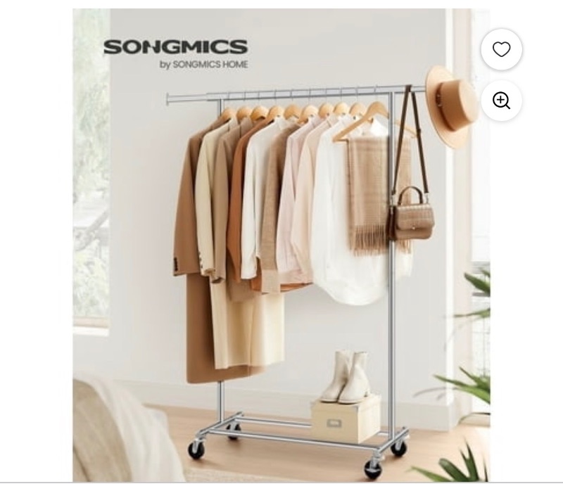 SONGMICS Clothes Rack with Wheels sold price at auction in Canada