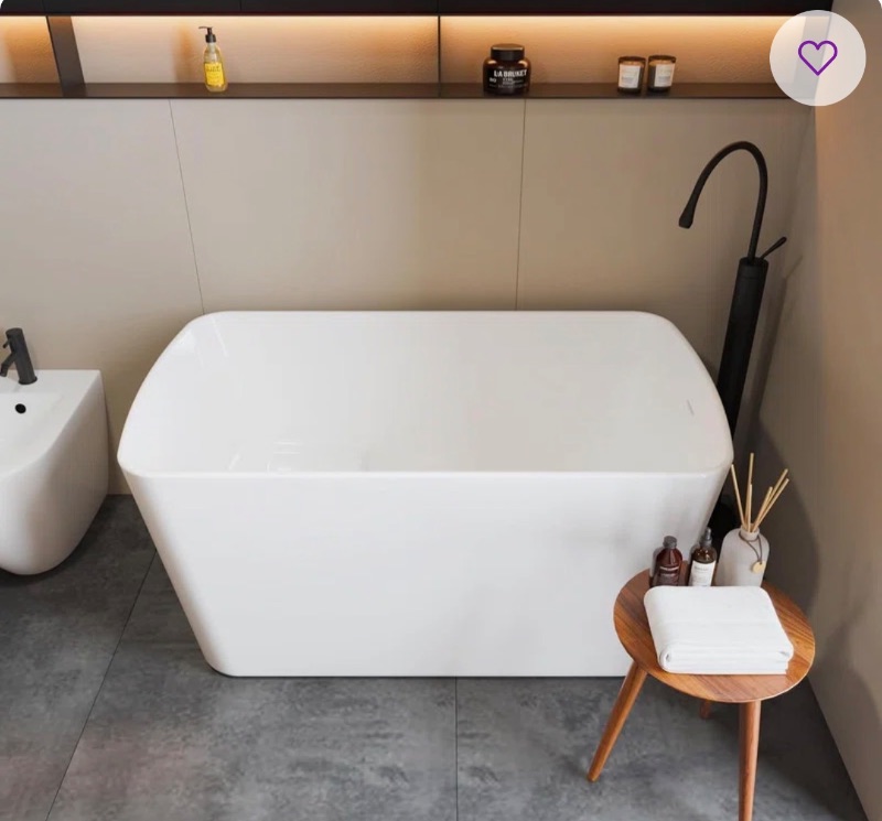 49" Acrylic Japanese Soaking Tub sold for $75 at auction (list price $1,000)