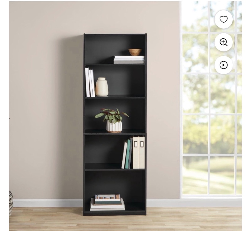 Mainstays 5-Shelf Bookcase with Adjustable Shelves, White sold price at auction in Canada