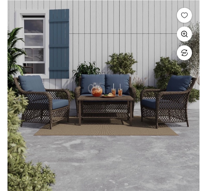 HOMETRENDS Belmont 4-Piece Steel Ou sold for $235 at auction (list price $790)
