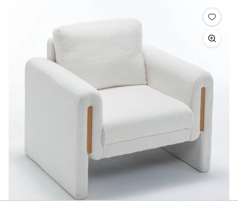 35.5" Bouclé Accent Chair Upholste sold for $18 at auction (list price $400)