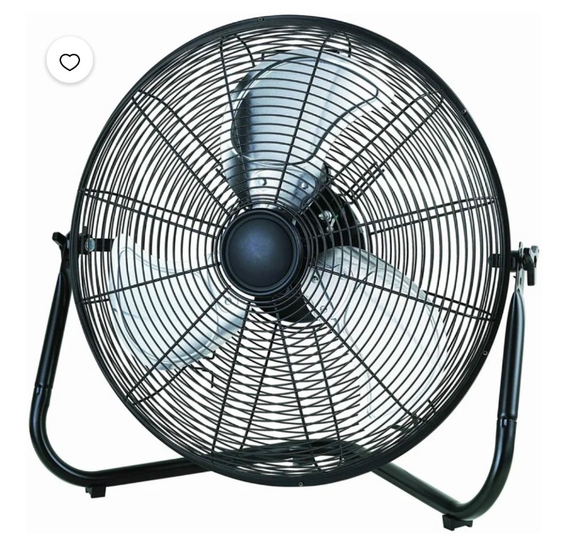 Mainstays 20" 3-Speed High Velocity Tiltable Black Steel sold price at auction in Canada