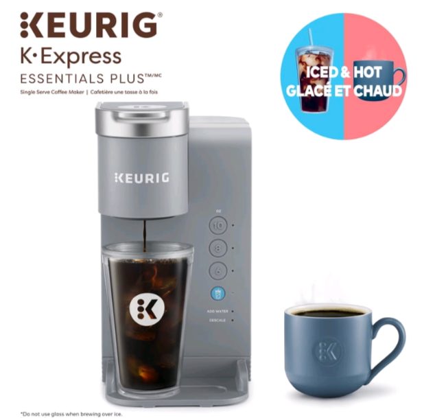 Keurig k-express essentials plus single serve k-cup coffee sold price at auction in Canada