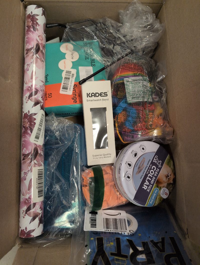 Lot of 10 -20 assorted products sold for $8 at auction (list price $215)