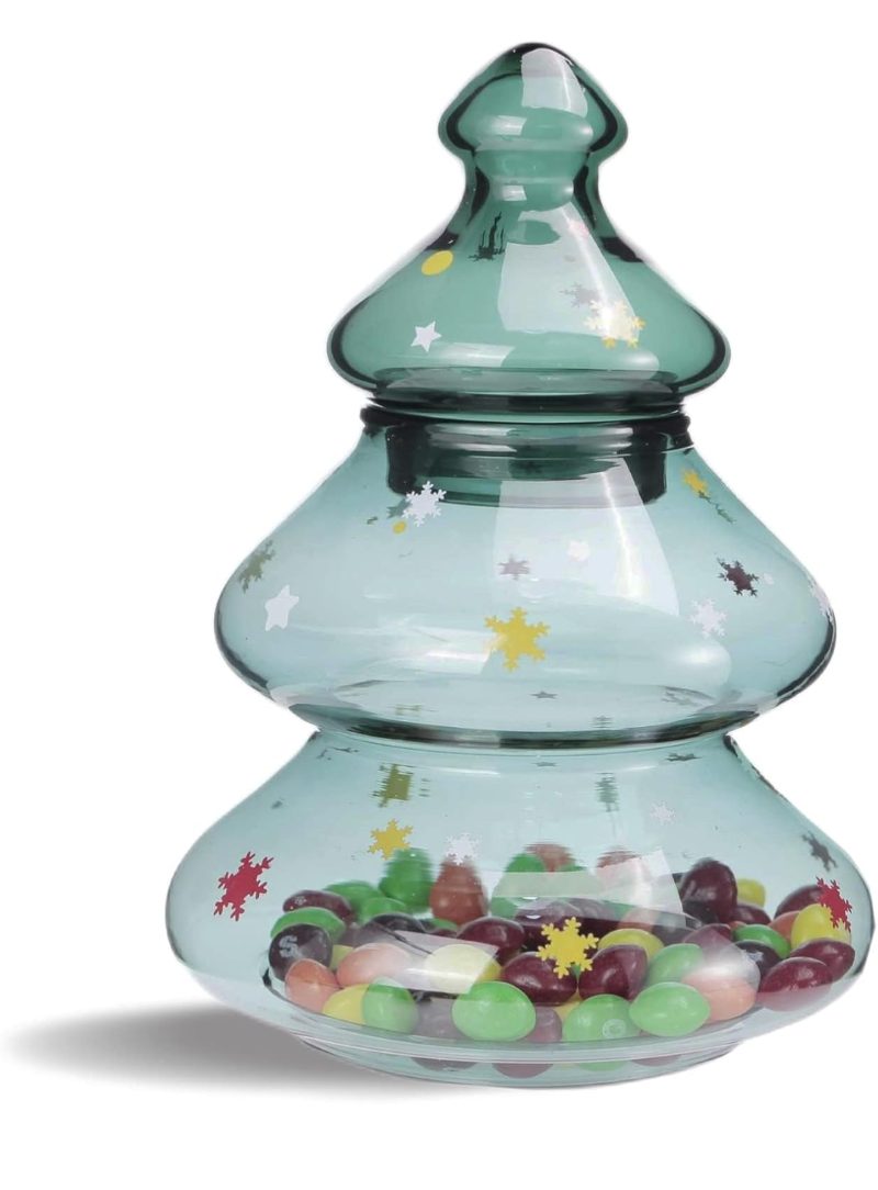 Luvan Glass Candy Jar, 18 Oz Christmas Cookie Jar sold price at auction in Canada