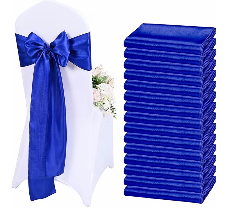 WENSINL Pack of 50 Wedding Satin Chair Sashes Royal Blue sold price at auction in Canada