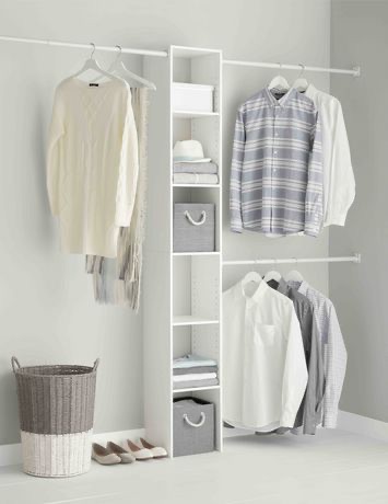 Mainstays Adjustable Closet Organizer, White 80 sold price at auction in Canada