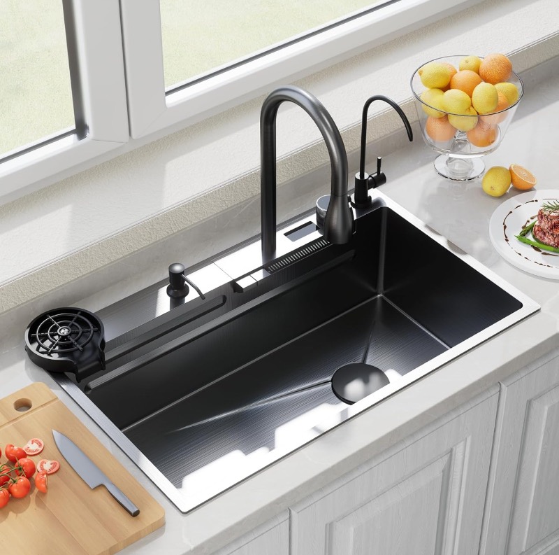 33 Inch Kitchen Sink and Waterfall sold price at auction in Canada