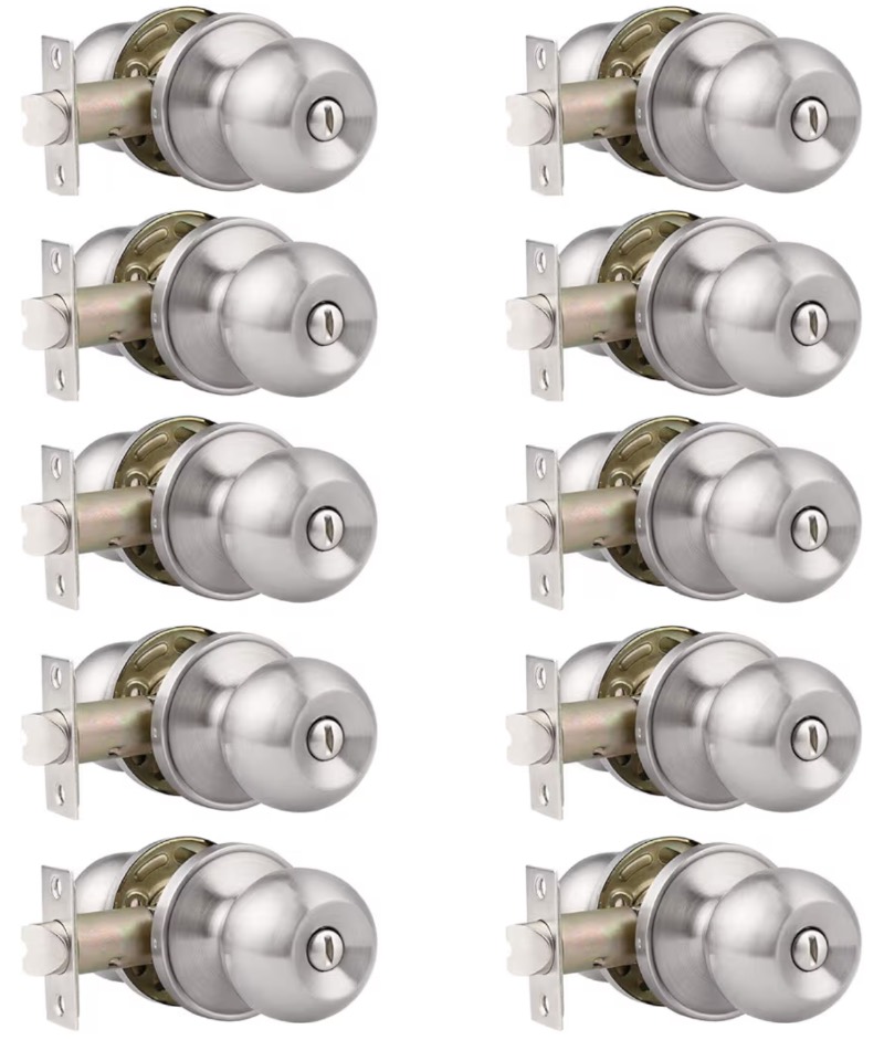 10 Pack Probrico Brushed Stainless Steel Interior Door Knobs sold price at auction in Canada