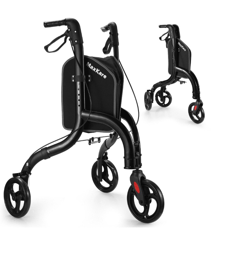 MaxKare Folding Rollator Walker with Large Storage Bag and sold price at auction in Canada