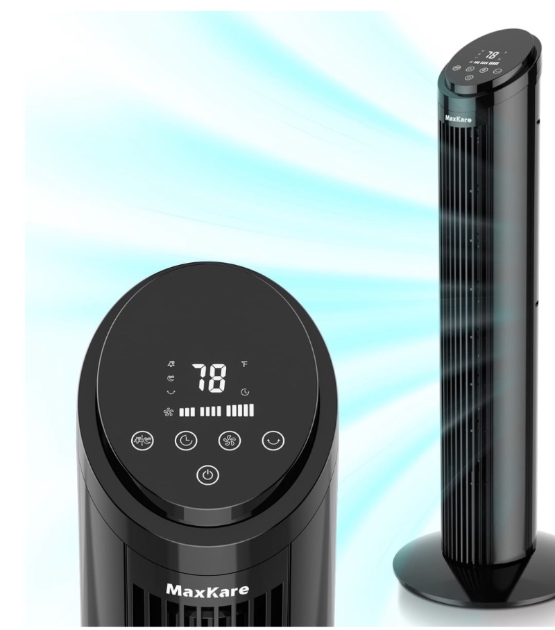 30" Tower Fan with LED Screen & Remote sold price at auction in Canada