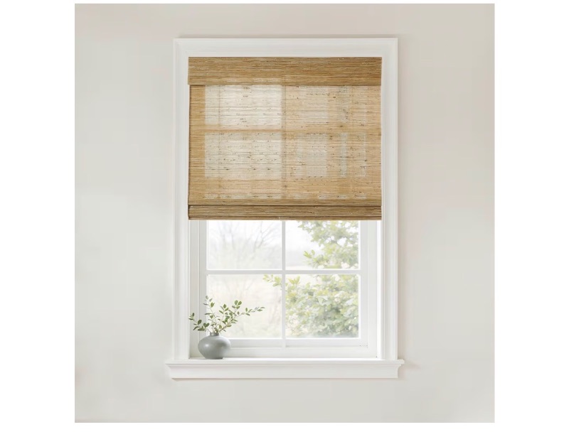 LazBlinds No Tools No Drill Cordless Bamboo Roman Shades sold price at auction in Canada
