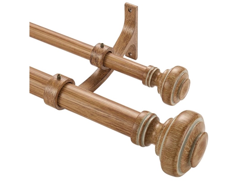 Mayrhyme Wood Double Curtain Rod for Windows 36 to 72 Inches sold price at auction in Canada