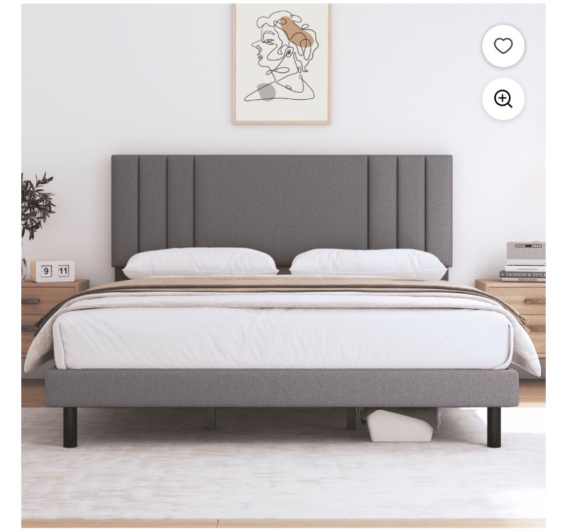 Queen Bed Frame, GELBIY Platform Bed Frames Queen Size with sold price at auction in Canada