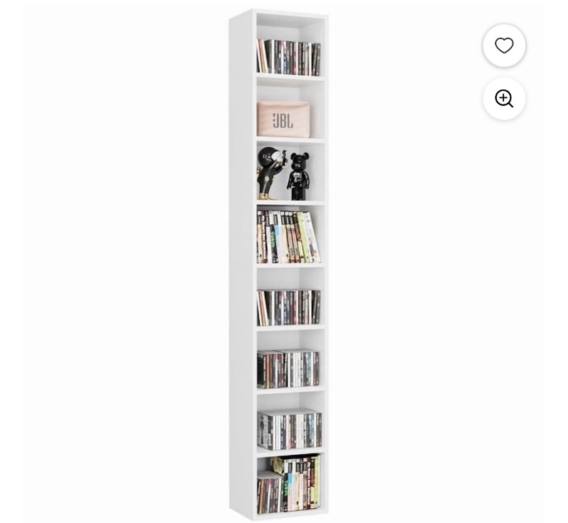 Homfa 8-Tier Media Tower, CD DVD Media Storage Unit with 4 sold price at auction in Canada