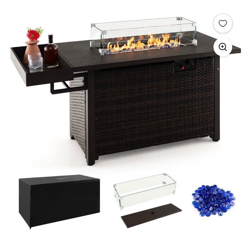 Gymax Propane Gas Fire Pit Table 52 sold for $20 at auction (list price $640)