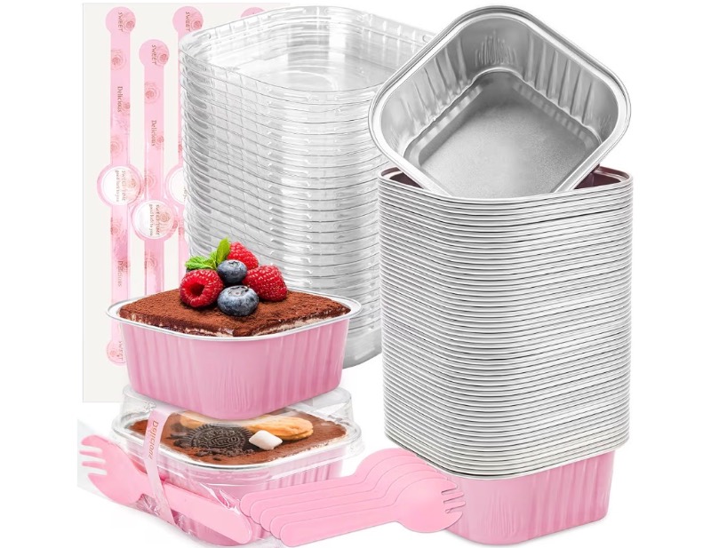 LOKQING 50 Pack Mini Cake Pans with Lids and Spoons Small sold price at auction in Canada