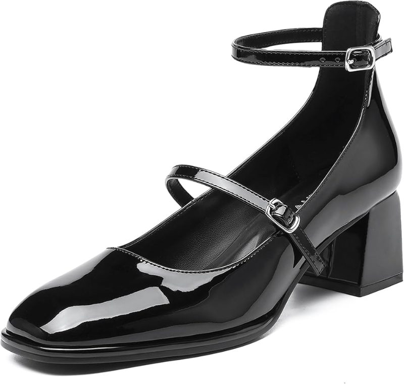 NEWBELLA Women's Retro Mary Jane Pumps with Double sold price at auction in Canada