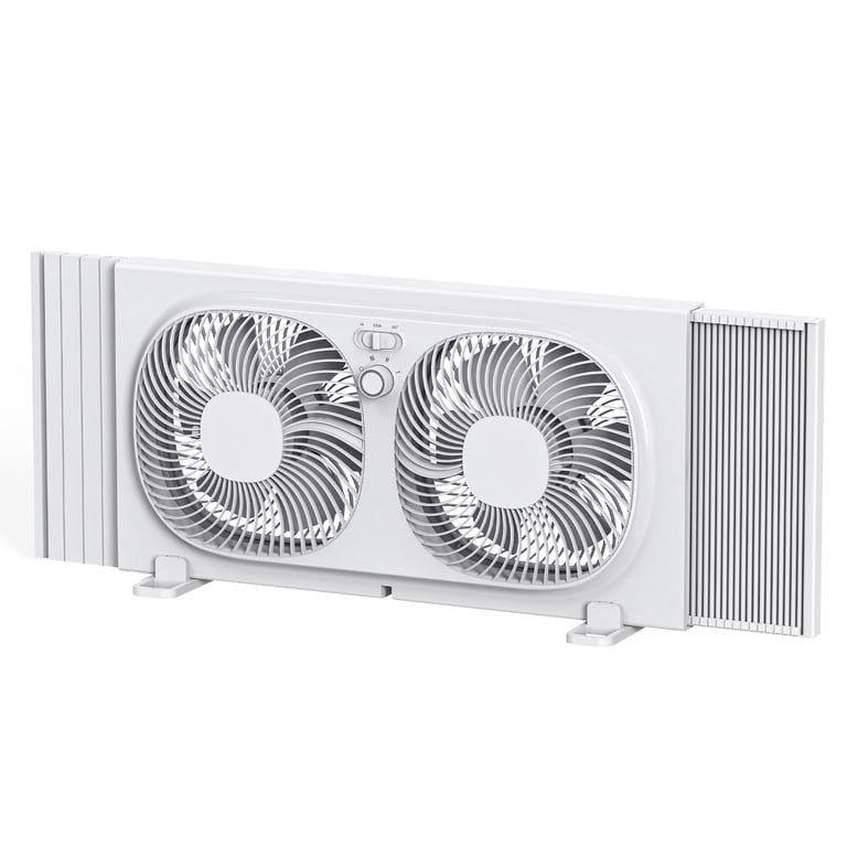 Mainstays 9'' 3-Speed, Reversable Twin Window Fan, White sold price at auction in Canada