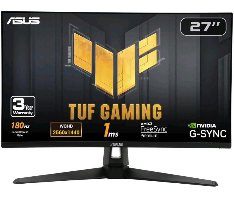 ASUS TUF VG27AQ3AZ - 27" QHD 180H sold for $20 at auction (list price $269)