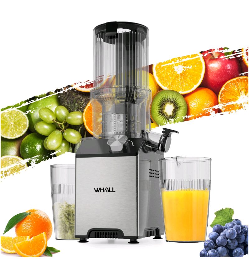 WHALL Slow Masticating Cold Press Juicer Machine: 4" Extra sold price at auction in Canada