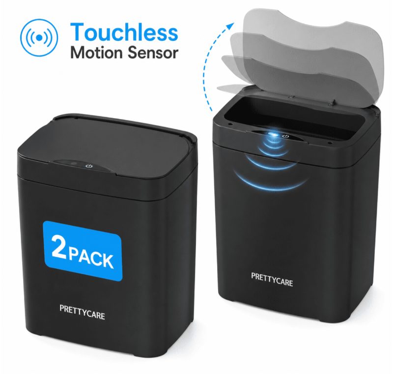 2 Pack Garbage Bins with Lid Automatic Sensor Touchless sold price at auction in Canada