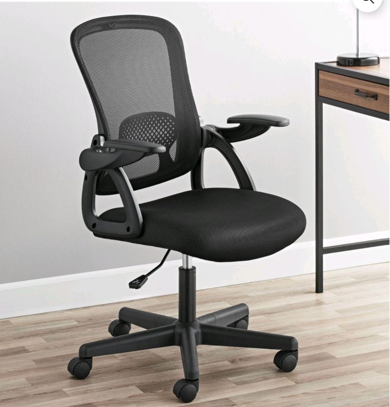 Mainstays Ergonomic Mesh Back Office Chair with Flip up sold price at auction in Canada