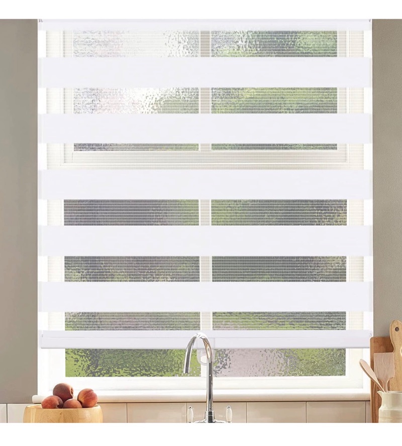 LUCKUP Cordless Zebra Blinds Roller Shades for Windows-Dual sold price at auction in Canada