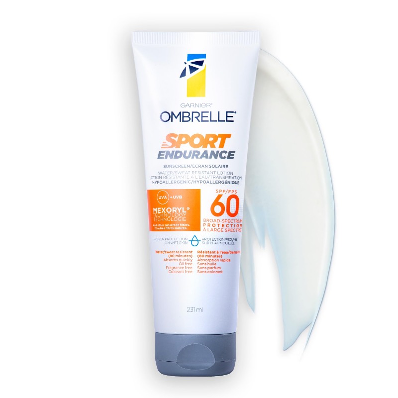 Garnier Ombrelle Sport Endurance Sunscreen Lotion, SPF 60 sold price at auction in Canada