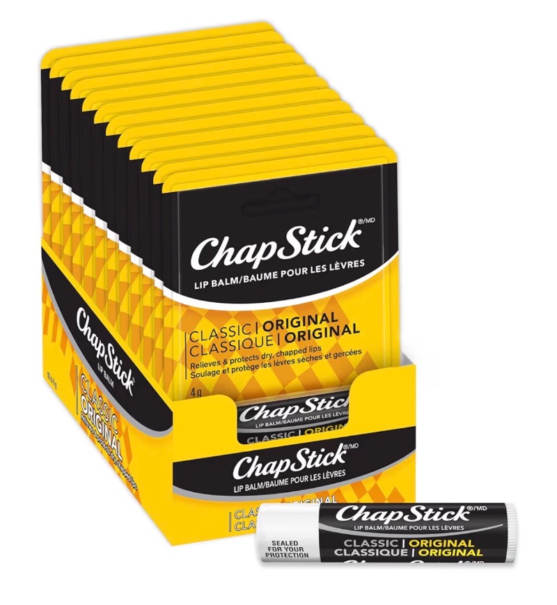 ChapStick Classic Lip Balm, Original Flavour, Pack of 12 sold price at auction in Canada