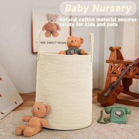 JMvicyroam Large Woven Laundry Basket Hamper sold price at auction in Canada