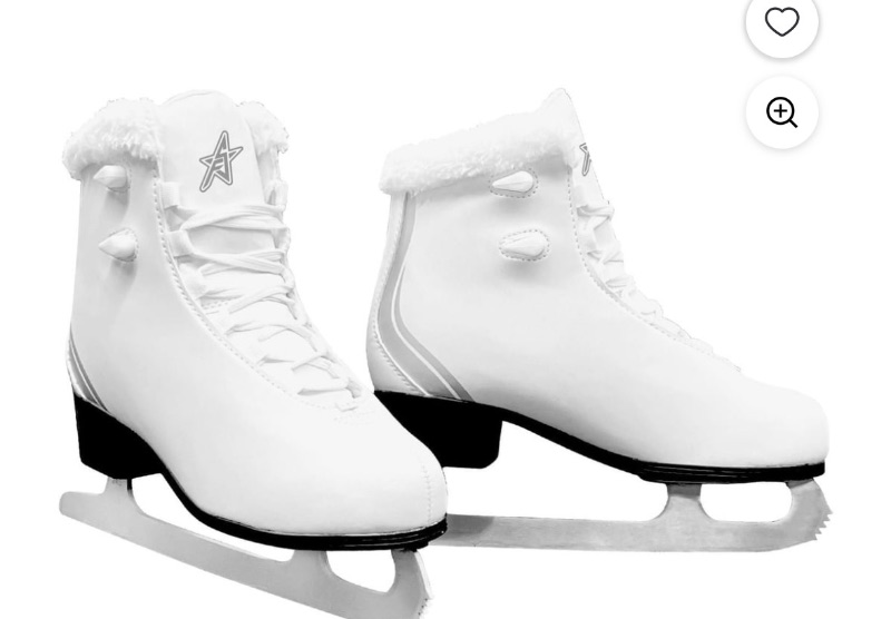 FS Figure Skates with Fur Collar - White sold price at auction in Canada