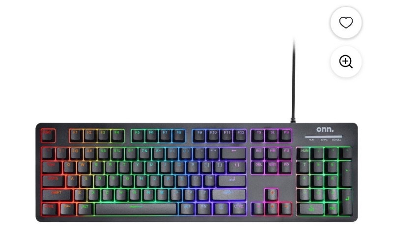 Onn. 654741263 104-Key Led Gaming Membrane Keyboard sold price at auction in Canada