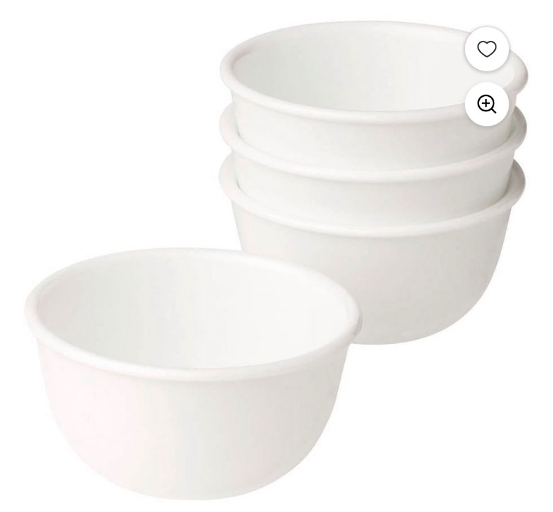 Corelle Winter Frost White 12 oz Glass Rice Bowl (Set of 4) sold price at auction in Canada