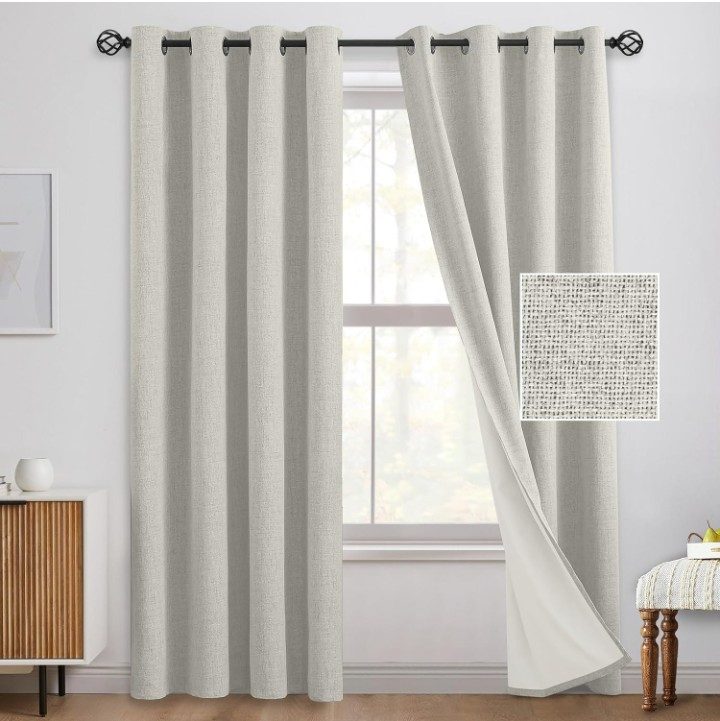 LumiLoom 100% Blackout Curtains for Bedroom 108 Inches Long sold price at auction in Canada