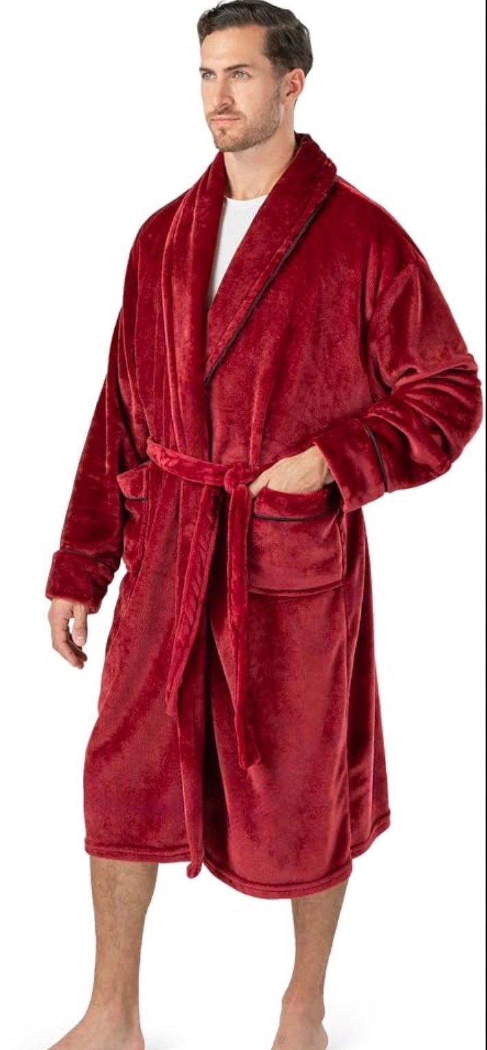 Today's Man cotton terrycloth robe is red and sized sold price at auction in Canada