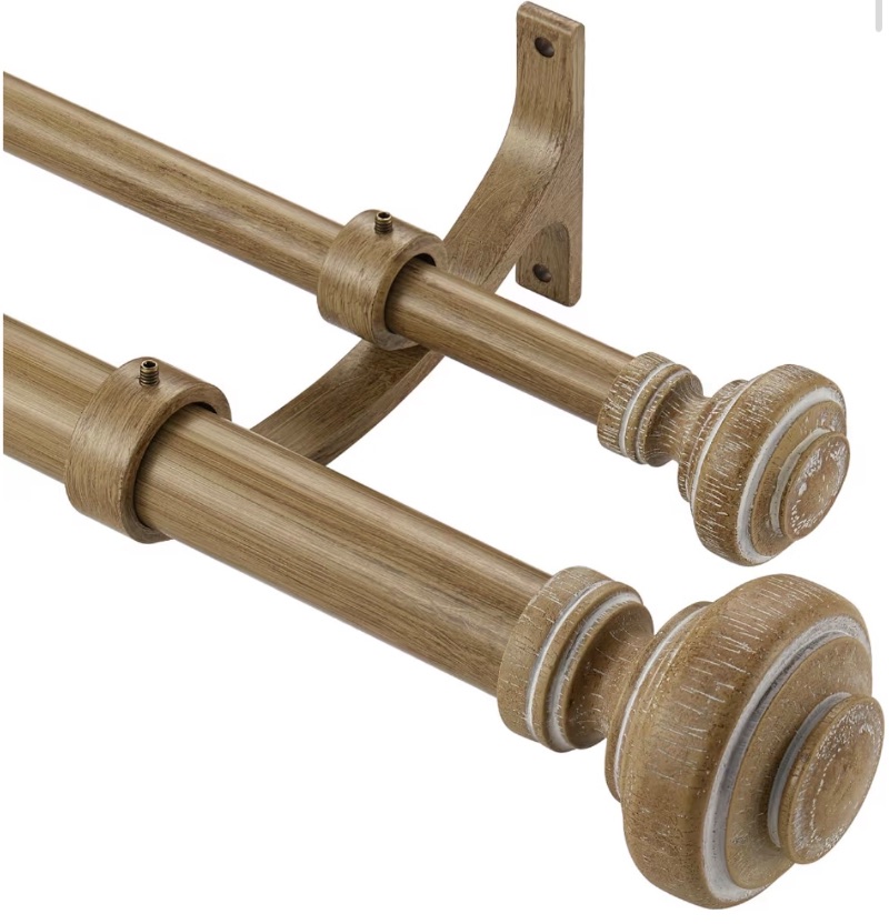 Mayrhyme Wood Double Curtain Rod for Windows 36 to 72 Inches sold price at auction in Canada