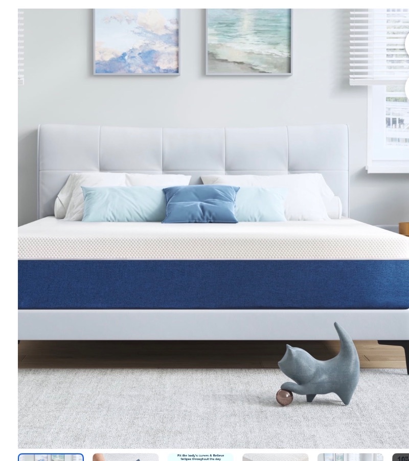 GELBIY Queen Mattress, 10 inch Gel Memory Foam Mattress with sold price at auction in Canada