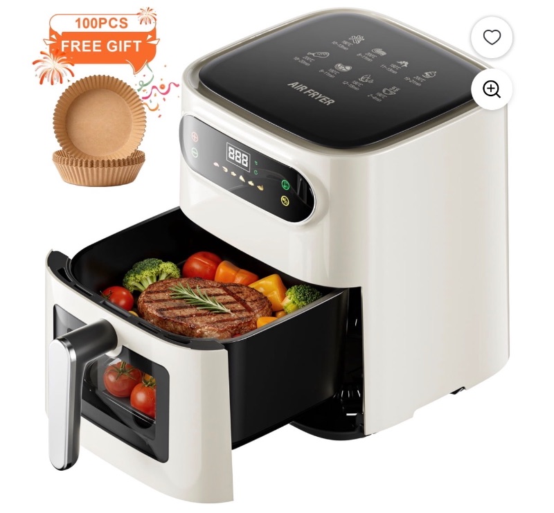 7.5QT Air Fryer, 1600W Multifunction Airfryer with Visible sold price at auction in Canada