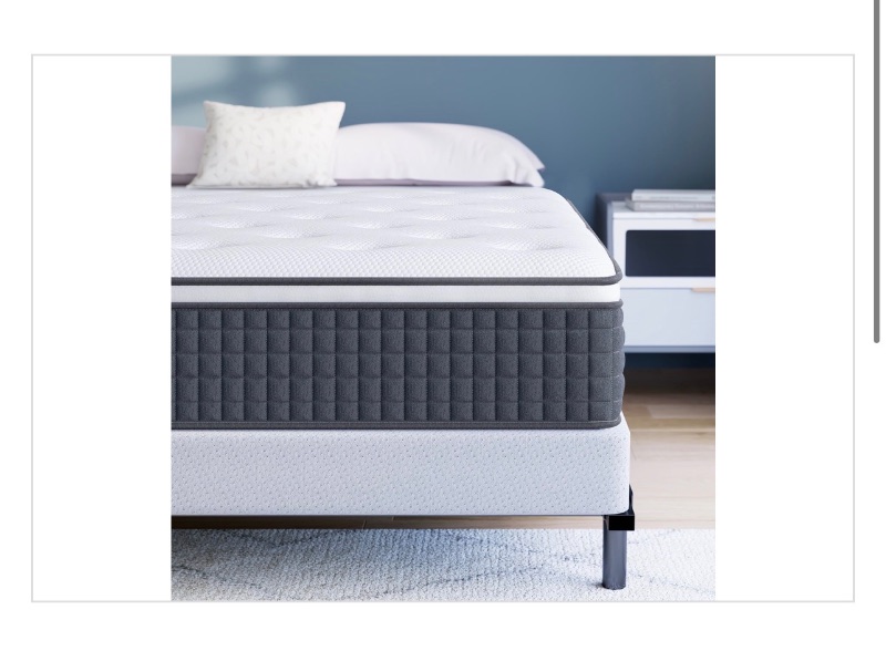 Queen Mattress, Lecuneey 12 Inch Innerspring Hybrid Mattress sold price at auction in Canada
