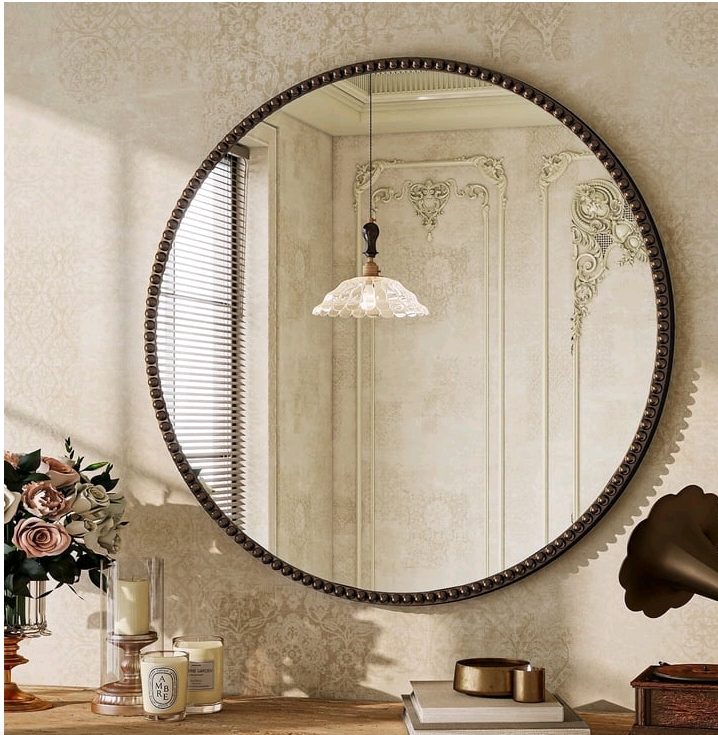 BEAUTYPEAK 24" Round Bathroom Mirror Vanity Mirror Wall sold price at auction in Canada