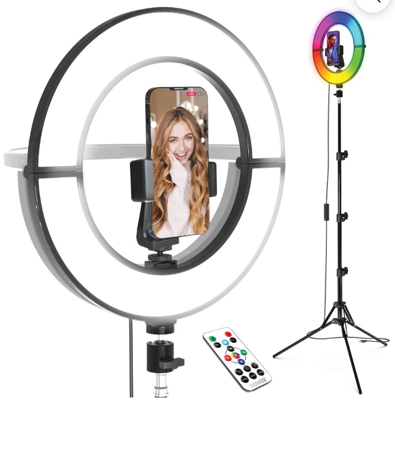 Bower 12” Foldable RGB Ring Light with Adjustable Stand & sold price at auction in Canada