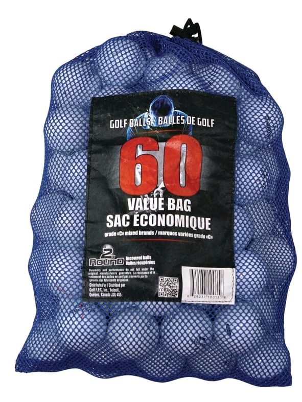 Mixed Recycled Golf Balls, bag of 60, by Mulligan sold price at auction in Canada