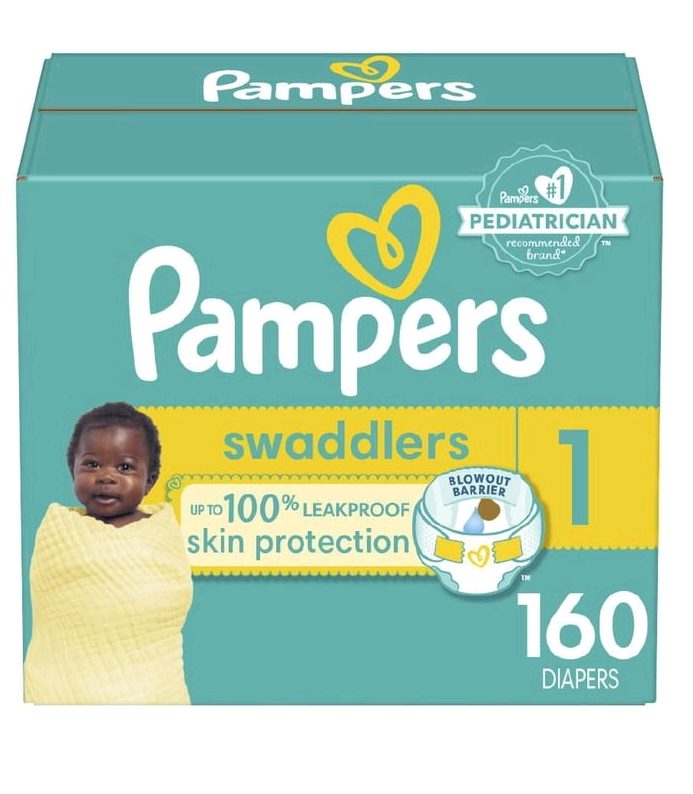 Pampers Swaddlers Diapers, Size 1 (8-14 lbs), Absorbent sold price at auction in Canada