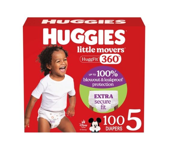 Huggies Little Movers HuggFit 360° Baby Diapers with 360° sold price at auction in Canada