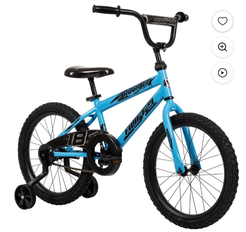 Huffy Rock It 18-inch Boys’ Bike with Training Wheels, Blue sold price at auction in Canada