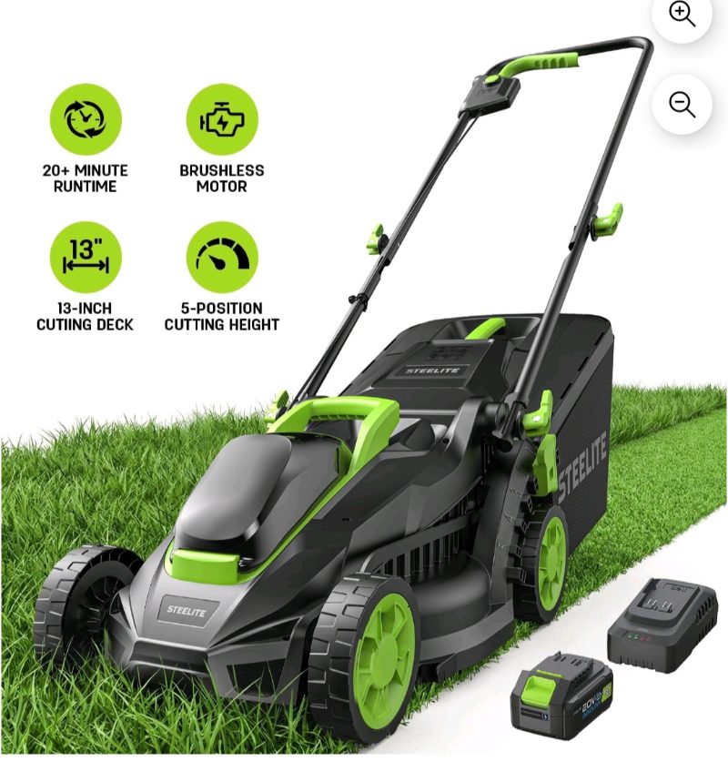 Steelite 13-Inch Cordless Lawn Mower sold price at auction in Canada